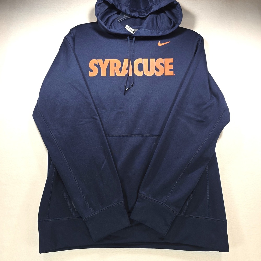 Nike Syracuse Orange Therma-FIT‎ Hoodie Mens Medium Navy Blue Sweatshirt NCAA